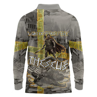Theseus In The Heart Of The Labyrinth Long Sleeve Polo Shirt Ancient Greek Mythology Minotaur Warrior Battle Art