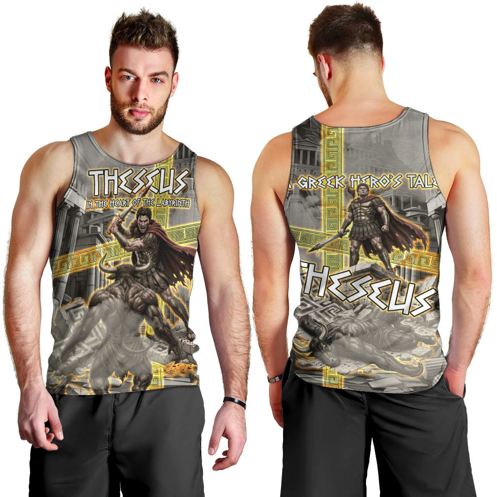 Theseus In The Heart Of The Labyrinth Men Tank Top Ancient Greek Mythology Minotaur Warrior Battle Art