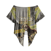 Theseus In The Heart Of The Labyrinth Off Shoulder Wrap Waist Top Ancient Greek Mythology Minotaur Warrior Battle Art