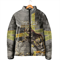 Theseus In The Heart Of The Labyrinth Padded Jacket Ancient Greek Mythology Minotaur Warrior Battle Art
