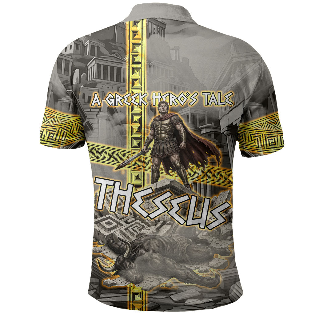 Theseus In The Heart Of The Labyrinth Polo Shirt Ancient Greek Mythology Minotaur Warrior Battle Art