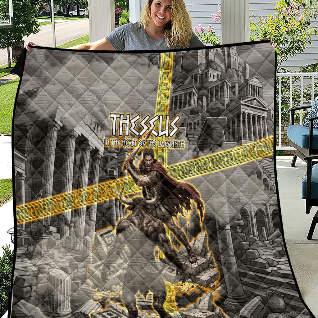 Theseus In The Heart Of The Labyrinth Quilt Ancient Greek Mythology Minotaur Warrior Battle Art
