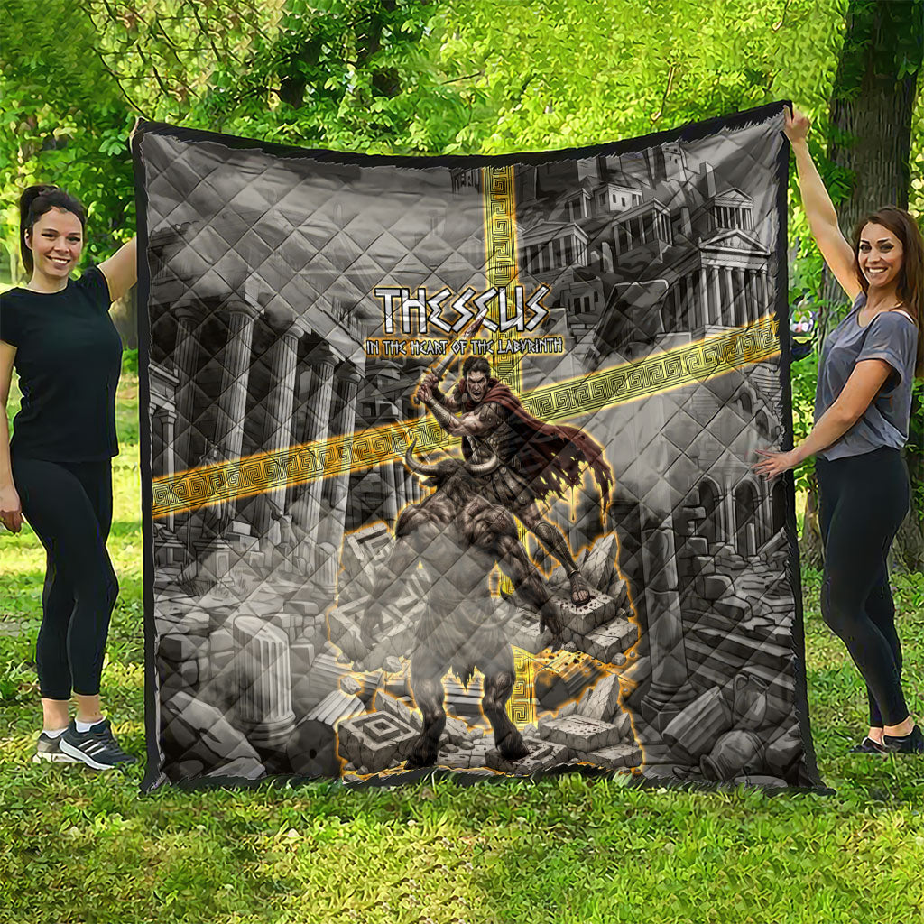 Theseus In The Heart Of The Labyrinth Quilt Ancient Greek Mythology Minotaur Warrior Battle Art