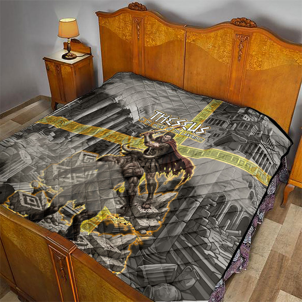 Theseus In The Heart Of The Labyrinth Quilt Ancient Greek Mythology Minotaur Warrior Battle Art