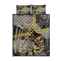 Theseus In The Heart Of The Labyrinth Quilt Bed Set Ancient Greek Mythology Minotaur Warrior Battle Art