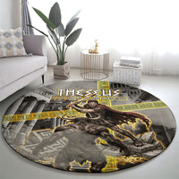 Theseus In The Heart Of The Labyrinth Round Carpet Ancient Greek Mythology Minotaur Warrior Battle Art