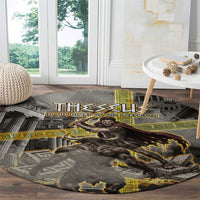 Theseus In The Heart Of The Labyrinth Round Carpet Ancient Greek Mythology Minotaur Warrior Battle Art
