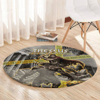 Theseus In The Heart Of The Labyrinth Round Carpet Ancient Greek Mythology Minotaur Warrior Battle Art