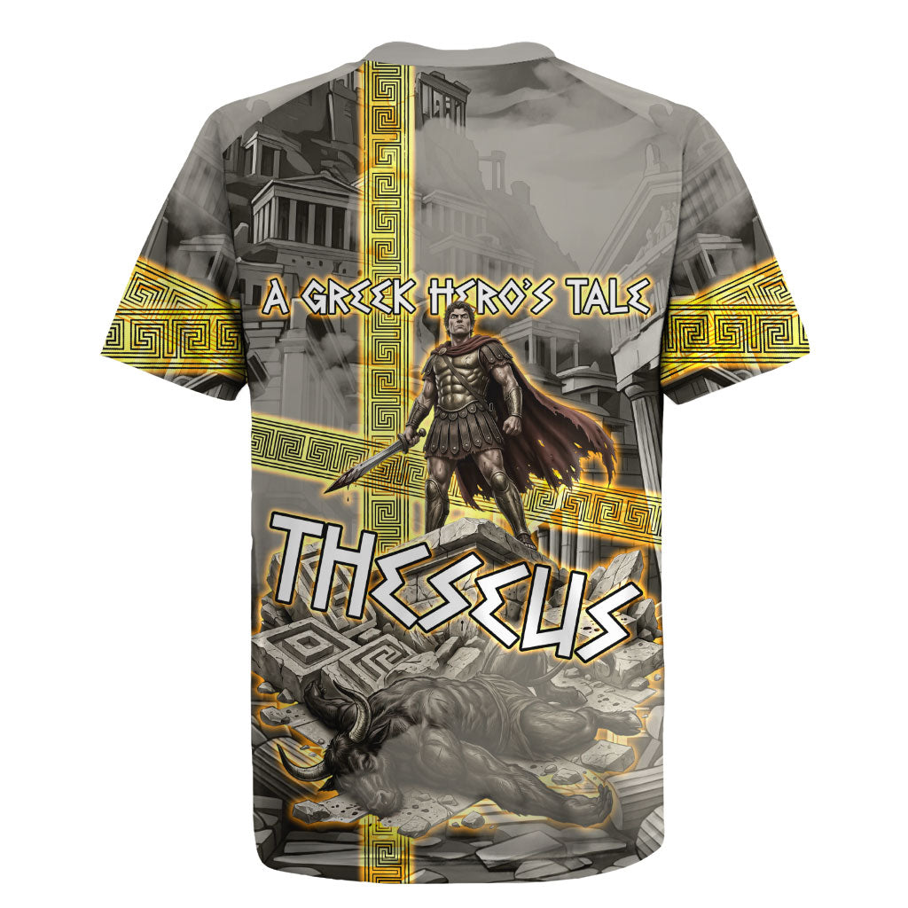 Theseus In The Heart Of The Labyrinth Rugby Jersey Ancient Greek Mythology Minotaur Warrior Battle Art