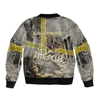 Theseus In The Heart Of The Labyrinth Sleeve Zip Bomber Jacket Ancient Greek Mythology Minotaur Warrior Battle Art
