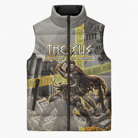 Theseus In The Heart Of The Labyrinth Sleeveless Puffer Jacket Ancient Greek Mythology Minotaur Warrior Battle Art