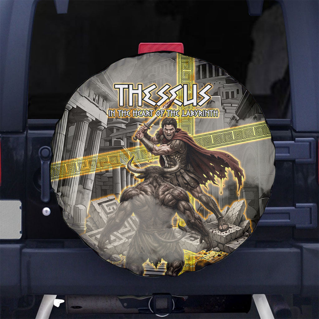 Theseus In The Heart Of The Labyrinth Spare Tire Cover Ancient Greek Mythology Minotaur Warrior Battle Art