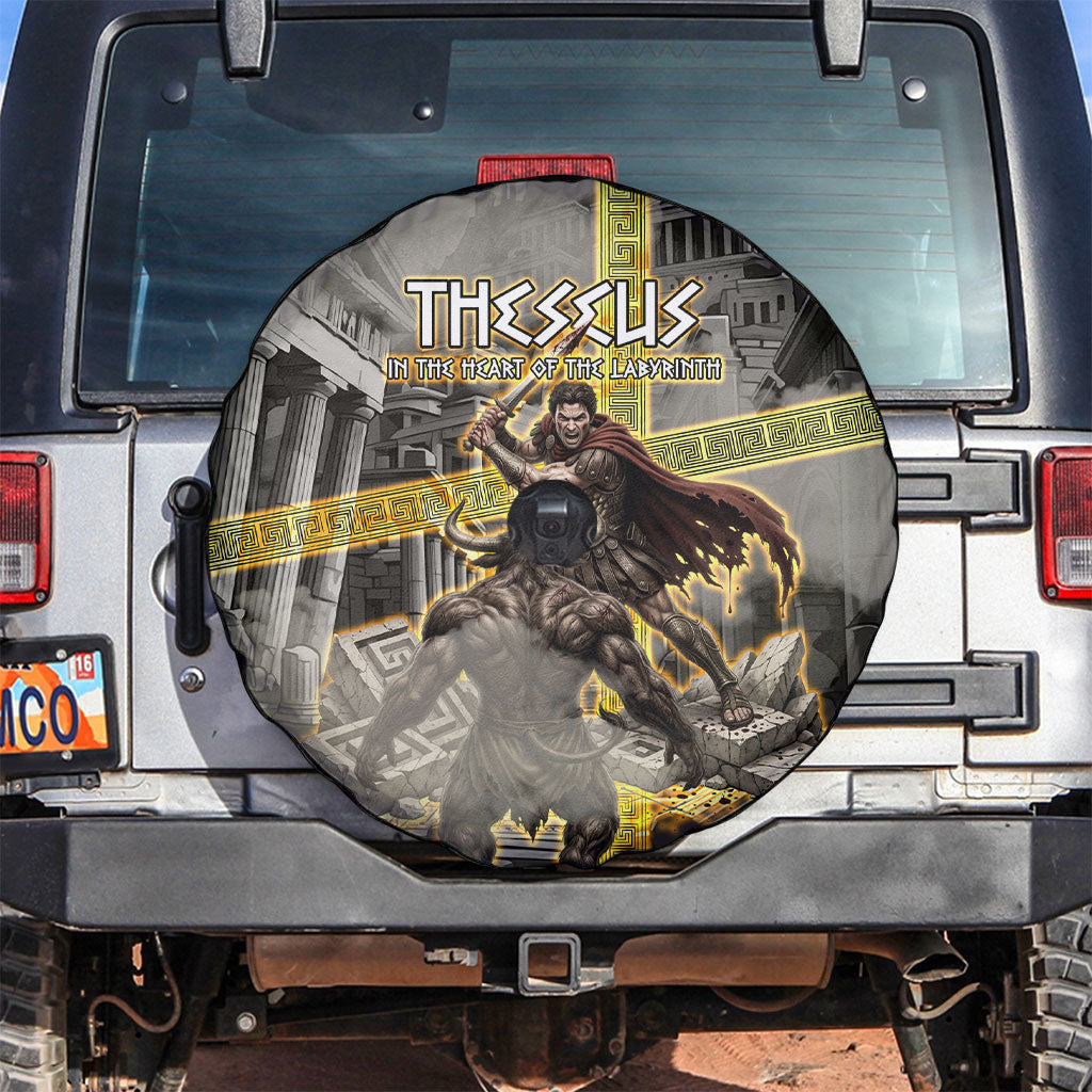 Theseus In The Heart Of The Labyrinth Spare Tire Cover Ancient Greek Mythology Minotaur Warrior Battle Art