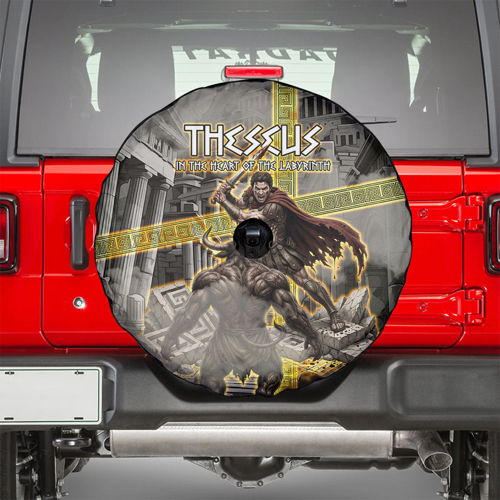 Theseus In The Heart Of The Labyrinth Spare Tire Cover Ancient Greek Mythology Minotaur Warrior Battle Art