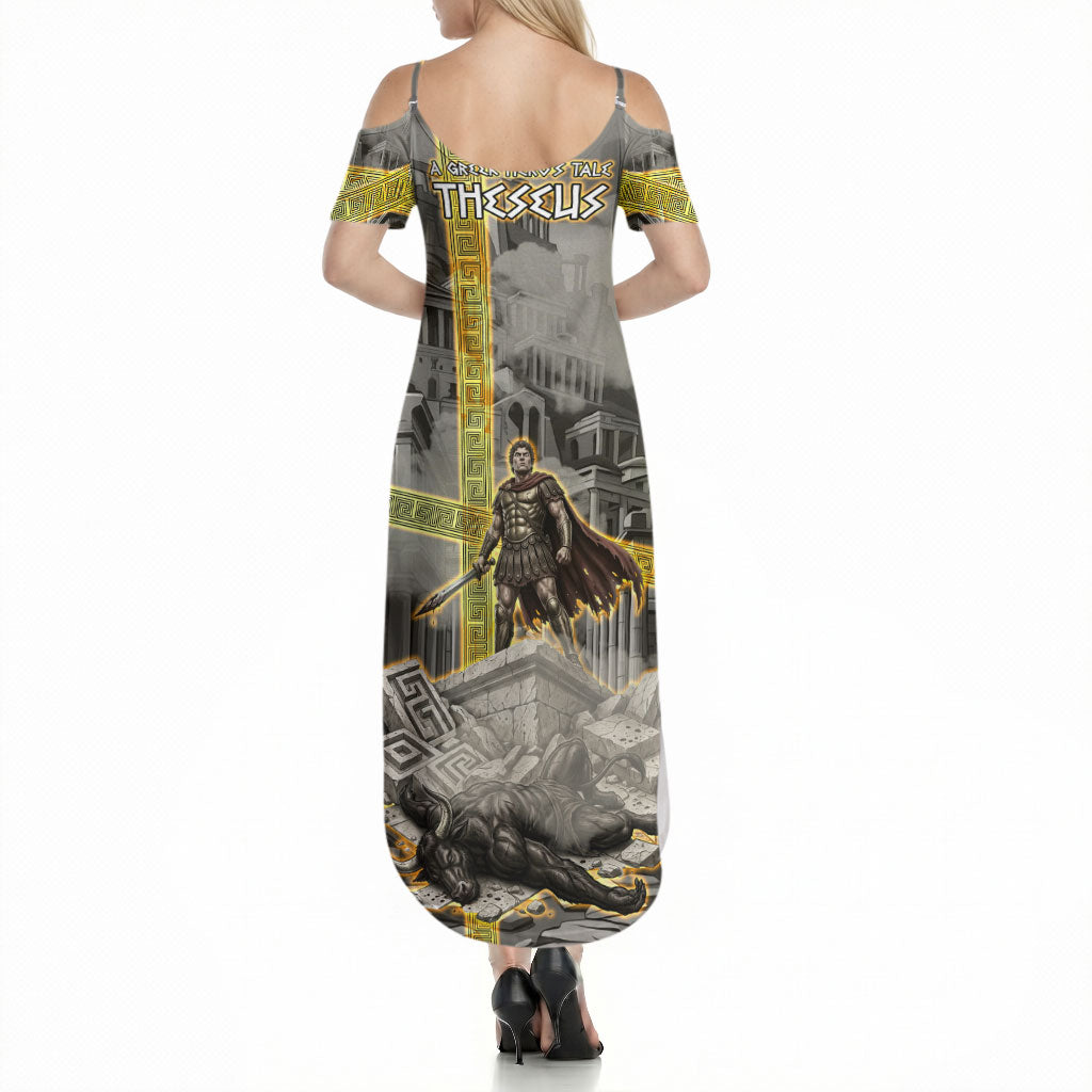 Theseus In The Heart Of The Labyrinth Summer Maxi Dress Ancient Greek Mythology Minotaur Warrior Battle Art
