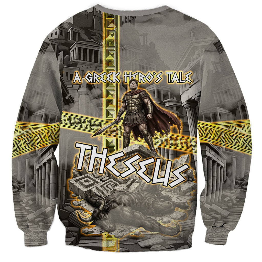 Theseus In The Heart Of The Labyrinth Sweatshirt Ancient Greek Mythology Minotaur Warrior Battle Art