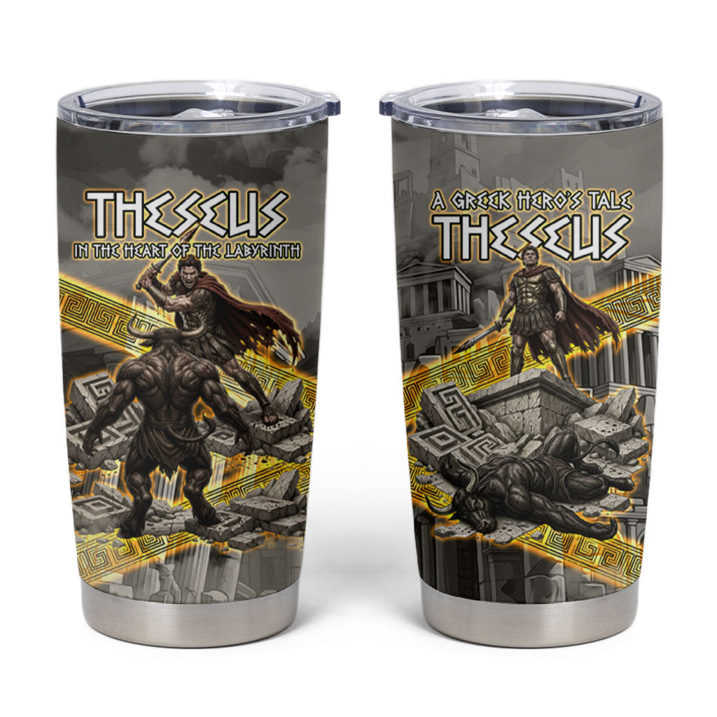 Theseus In The Heart Of The Labyrinth Tumbler Cup Ancient Greek Mythology Minotaur Warrior Battle Art