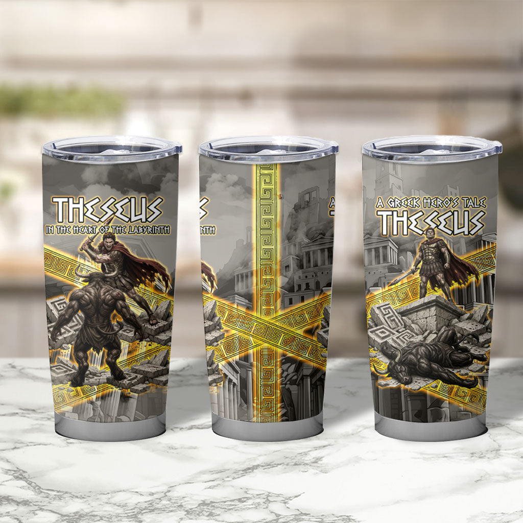 Theseus In The Heart Of The Labyrinth Tumbler Cup Ancient Greek Mythology Minotaur Warrior Battle Art