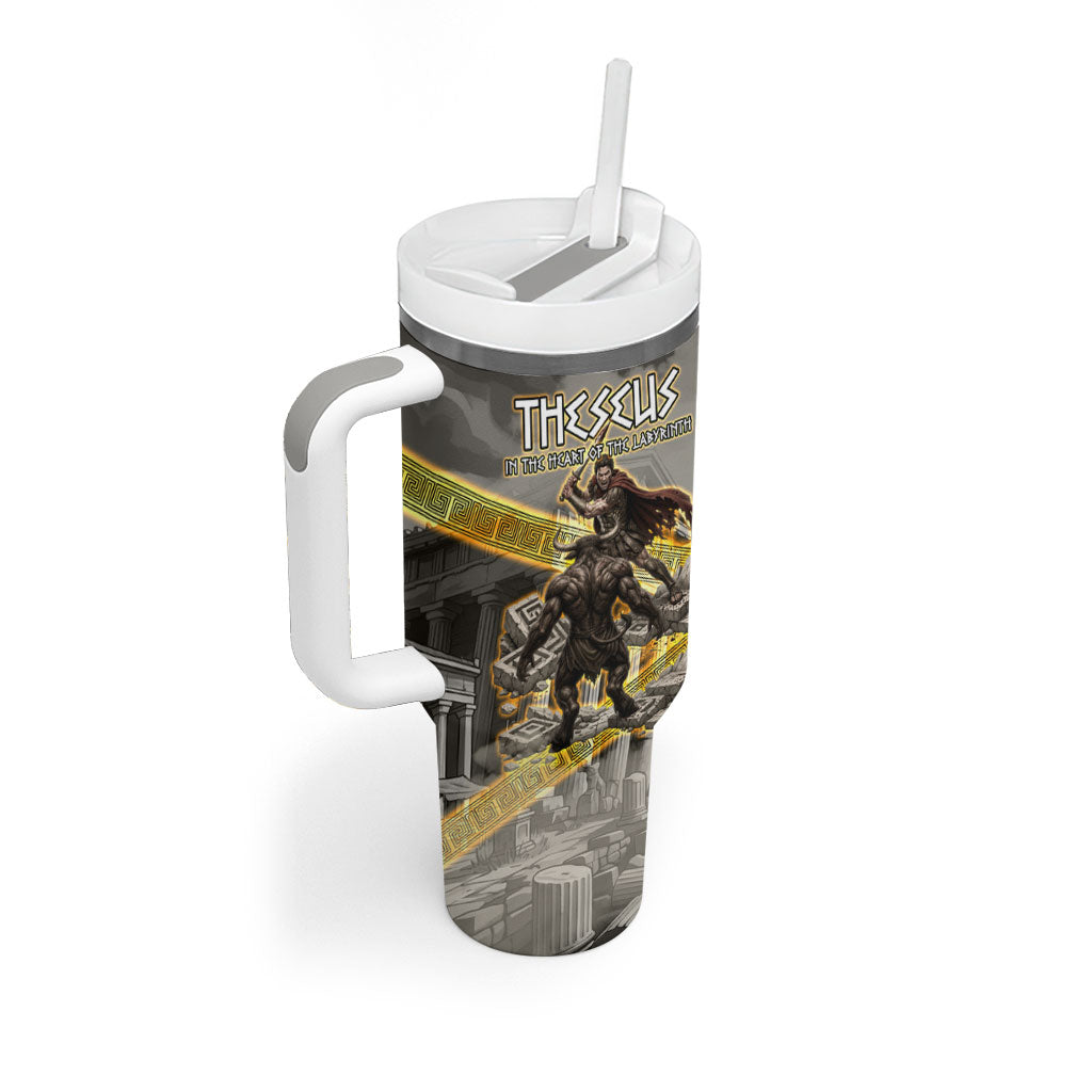 Theseus In The Heart Of The Labyrinth Tumbler With Handle Ancient Greek Mythology Minotaur Warrior Battle Art