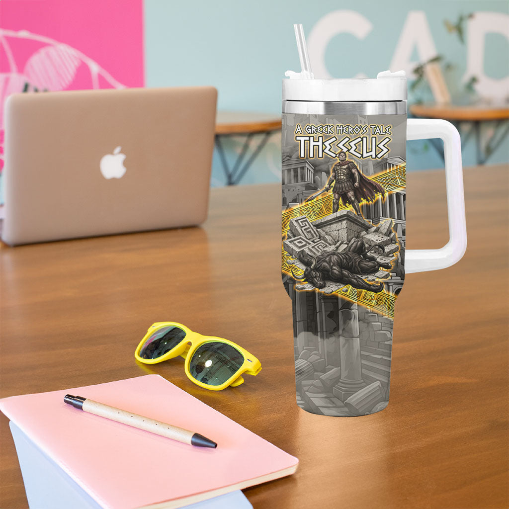 Theseus In The Heart Of The Labyrinth Tumbler With Handle Ancient Greek Mythology Minotaur Warrior Battle Art