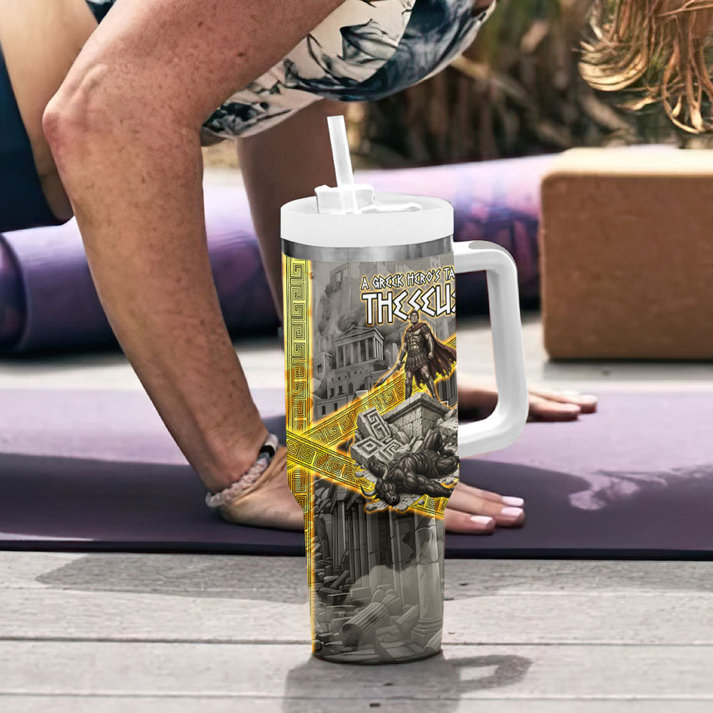 Theseus In The Heart Of The Labyrinth Tumbler With Handle Ancient Greek Mythology Minotaur Warrior Battle Art