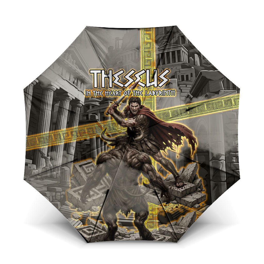 Theseus In The Heart Of The Labyrinth Umbrella Ancient Greek Mythology Minotaur Warrior Battle Art