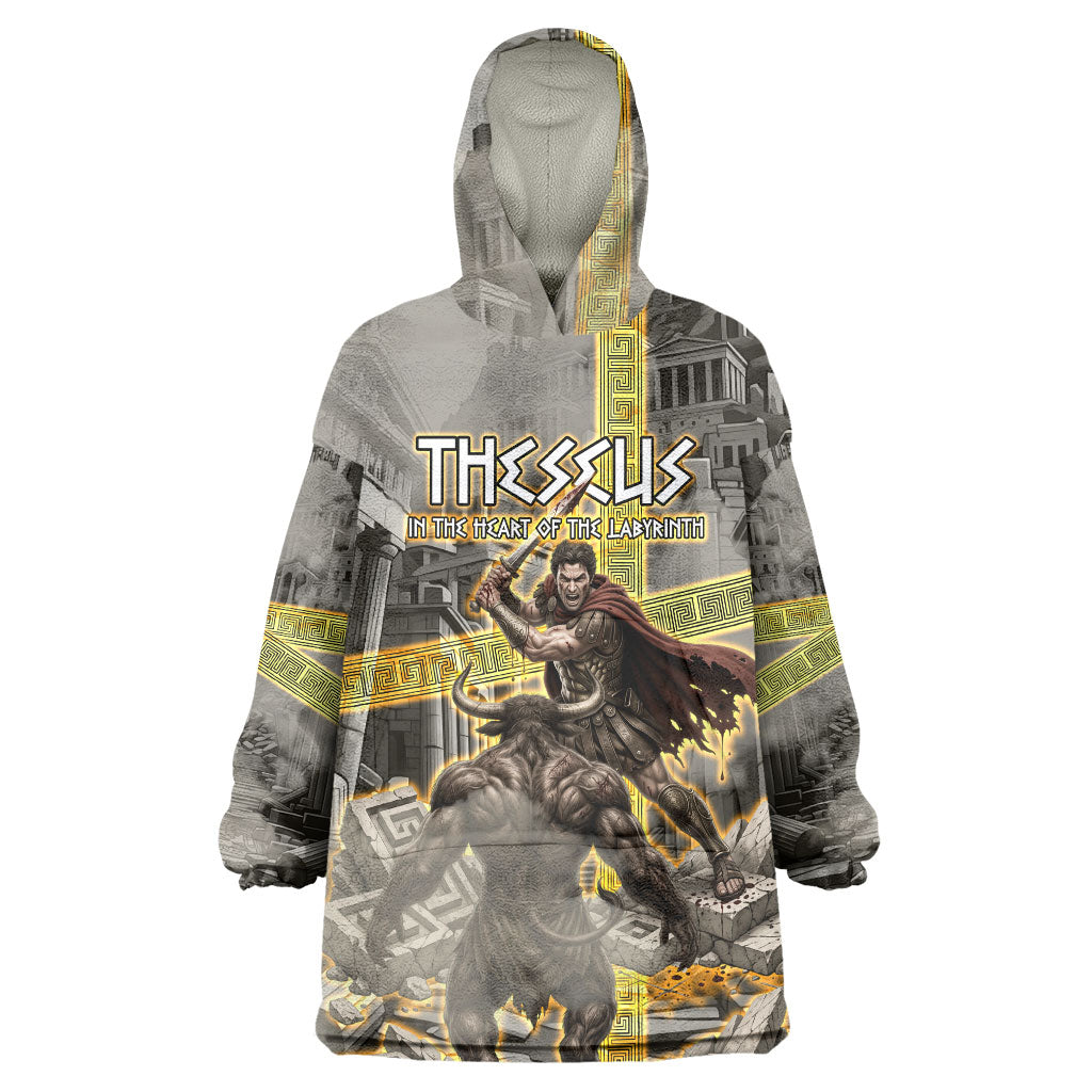 Theseus In The Heart Of The Labyrinth Wearable Blanket Hoodie Ancient Greek Mythology Minotaur Warrior Battle Art