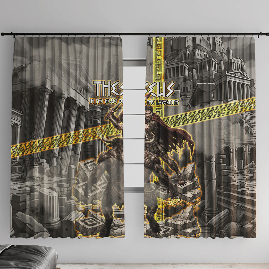 Theseus In The Heart Of The Labyrinth Window Curtain Ancient Greek Mythology Minotaur Warrior Battle Art