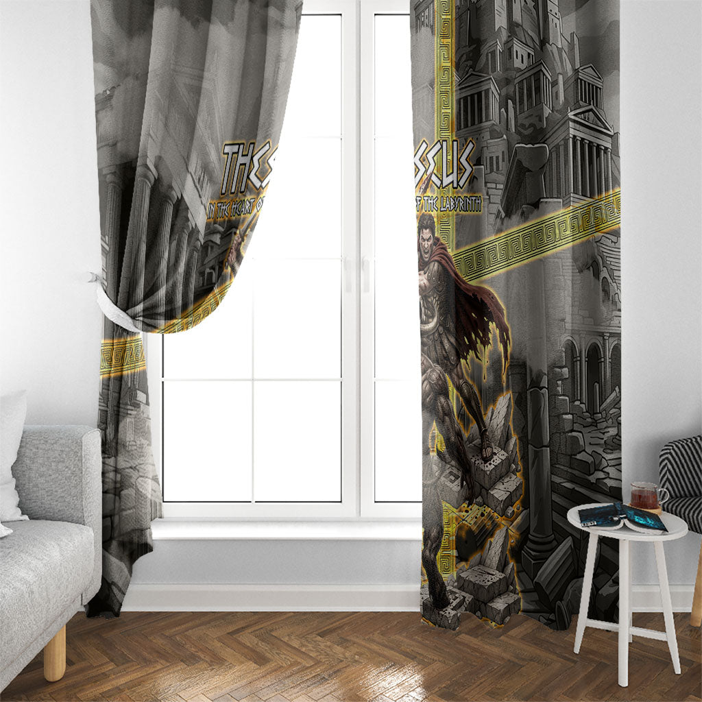 Theseus In The Heart Of The Labyrinth Window Curtain Ancient Greek Mythology Minotaur Warrior Battle Art