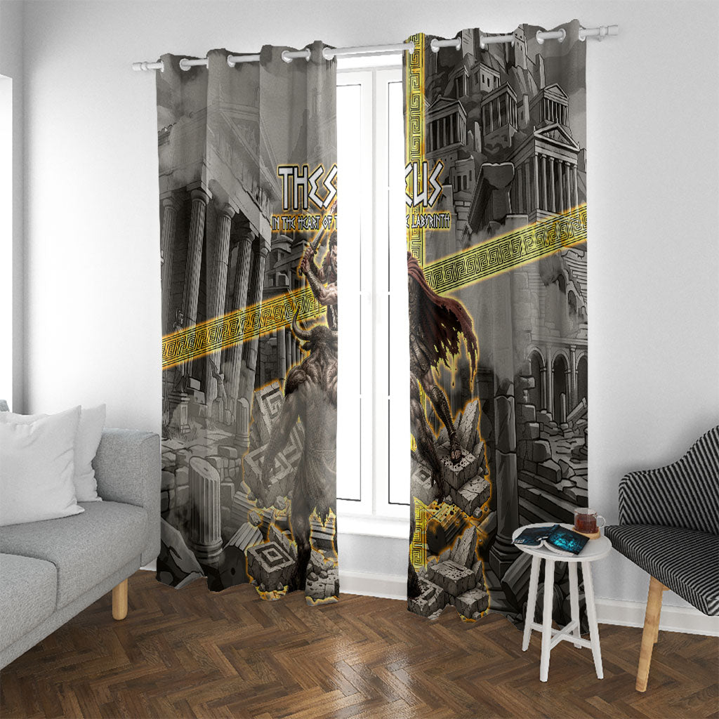 Theseus In The Heart Of The Labyrinth Window Curtain Ancient Greek Mythology Minotaur Warrior Battle Art