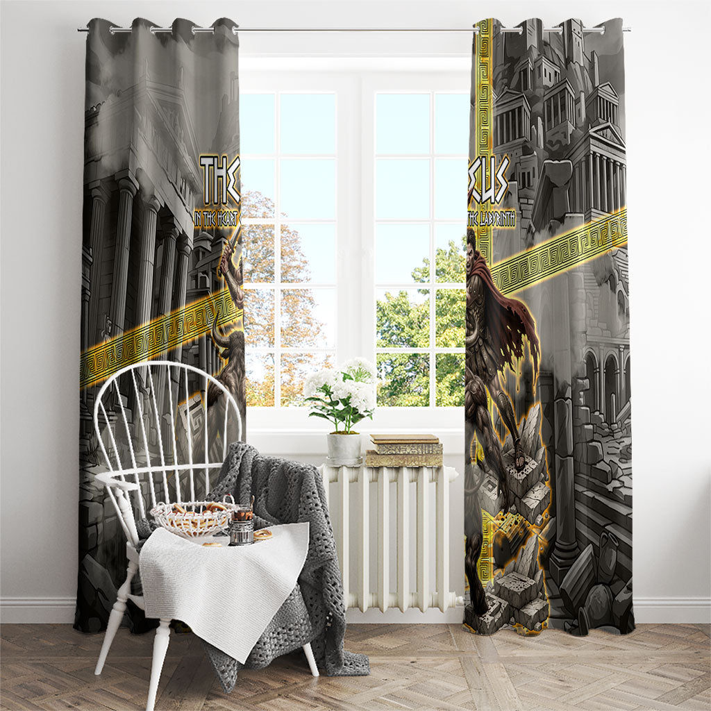 Theseus In The Heart Of The Labyrinth Window Curtain Ancient Greek Mythology Minotaur Warrior Battle Art