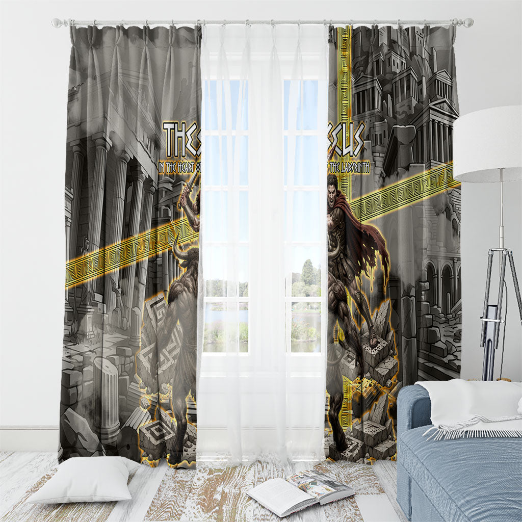 Theseus In The Heart Of The Labyrinth Window Curtain Ancient Greek Mythology Minotaur Warrior Battle Art