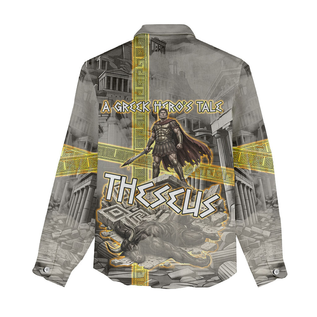 Theseus In The Heart Of The Labyrinth Women Casual Shirt Ancient Greek Mythology Minotaur Warrior Battle Art