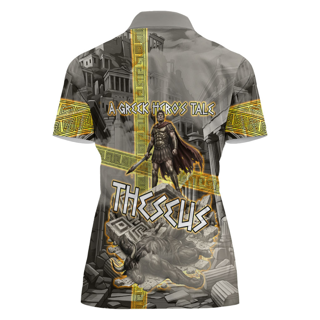 Theseus In The Heart Of The Labyrinth Women Polo Shirt Ancient Greek Mythology Minotaur Warrior Battle Art