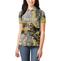 Theseus In The Heart Of The Labyrinth Women Polo Shirt Ancient Greek Mythology Minotaur Warrior Battle Art