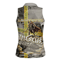 Theseus In The Heart Of The Labyrinth Women Sleeveless Polo Shirt Ancient Greek Mythology Minotaur Warrior Battle Art