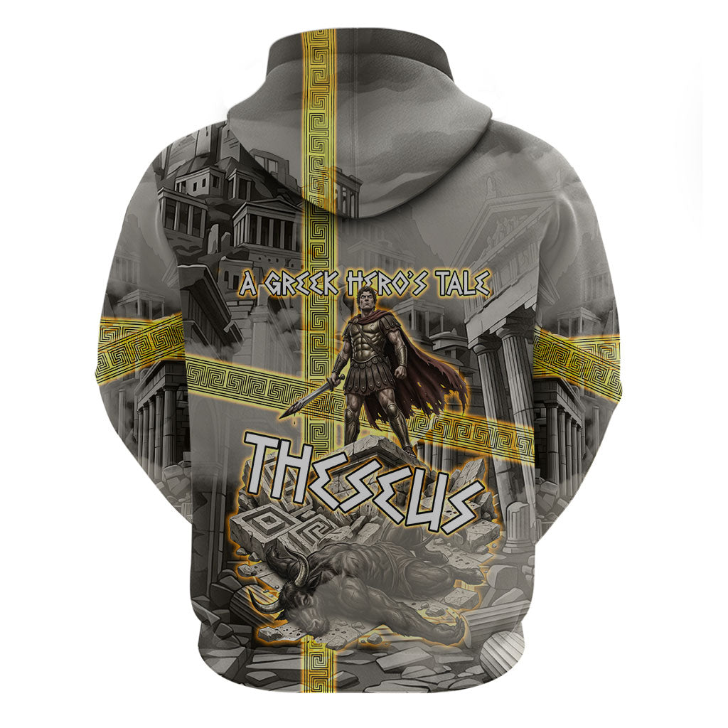 Theseus In The Heart Of The Labyrinth Zip Hoodie Ancient Greek Mythology Minotaur Warrior Battle Art
