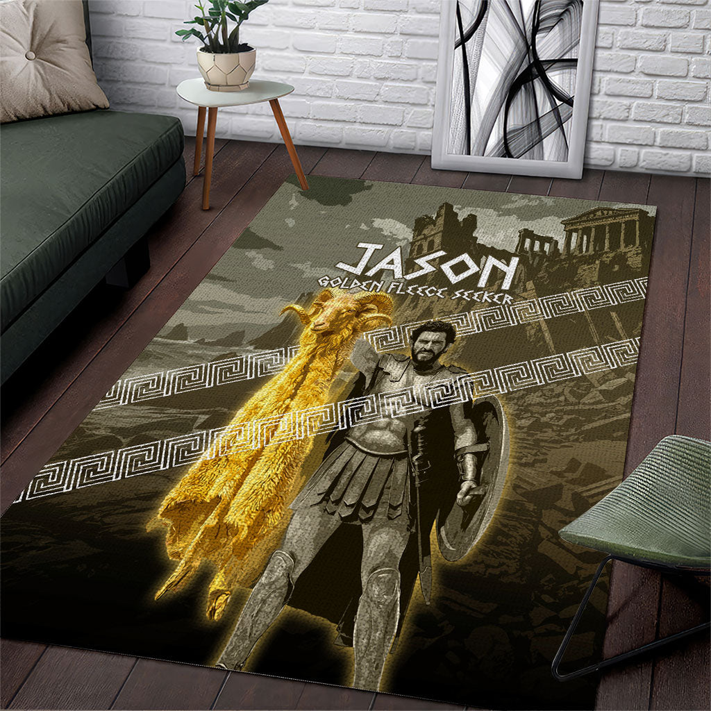 Jason Golden Fleece Seeker Area Rug Ancient Greek Mythology Heroic Warrior Dragon Battle