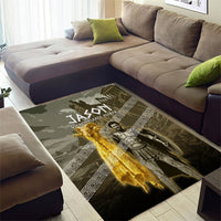 Jason Golden Fleece Seeker Area Rug Ancient Greek Mythology Heroic Warrior Dragon Battle
