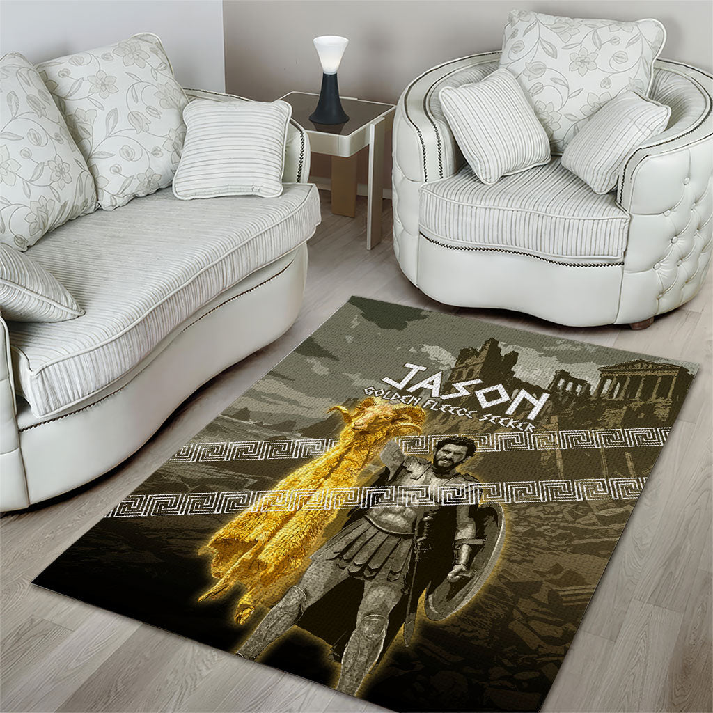 Jason Golden Fleece Seeker Area Rug Ancient Greek Mythology Heroic Warrior Dragon Battle