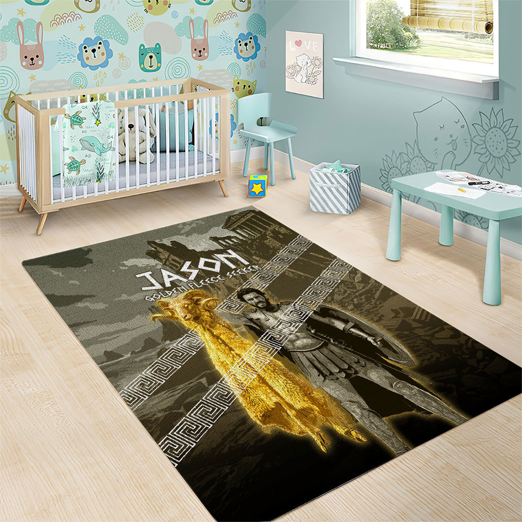 Jason Golden Fleece Seeker Area Rug Ancient Greek Mythology Heroic Warrior Dragon Battle