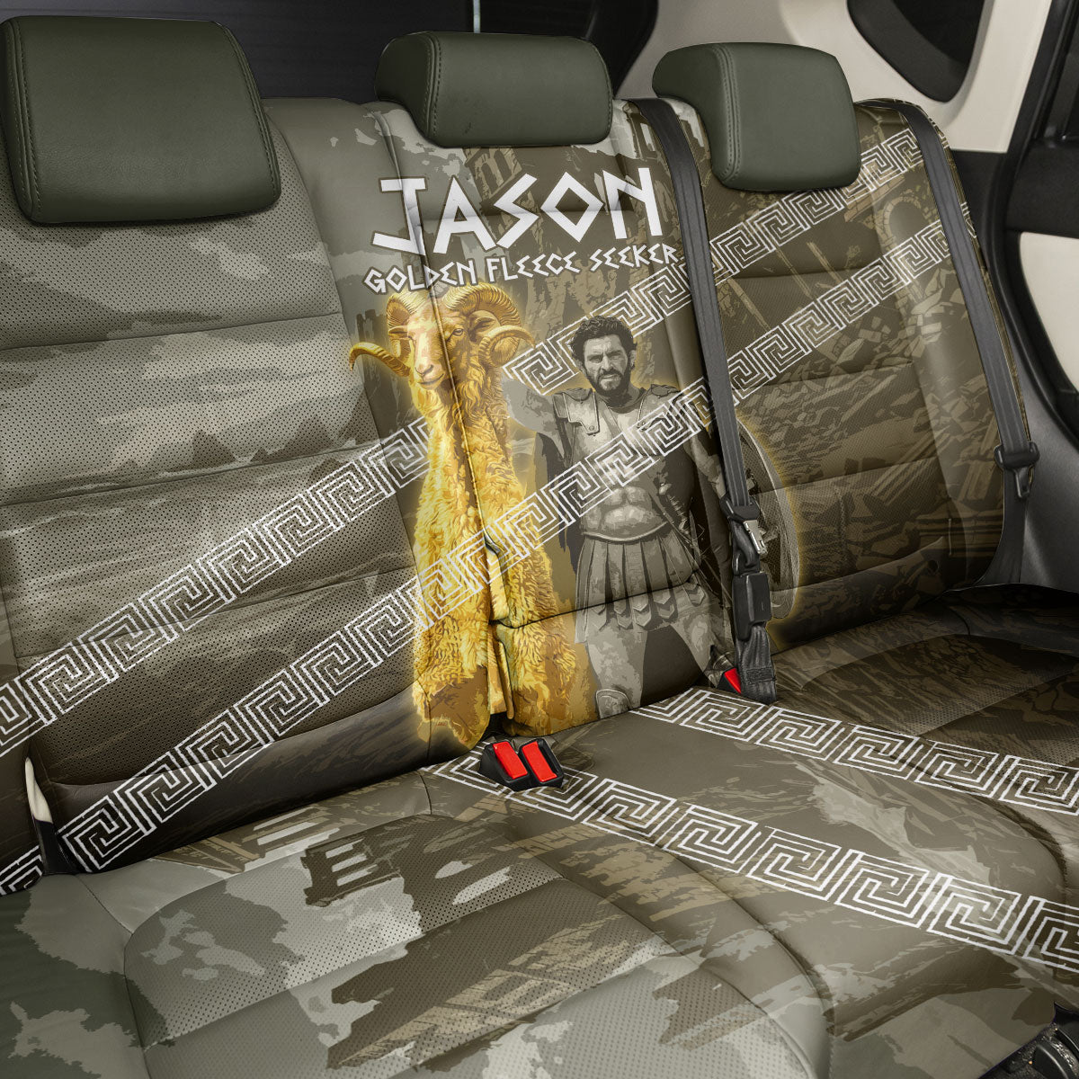 Jason Golden Fleece Seeker Back Car Seat Cover Ancient Greek Mythology Heroic Warrior Dragon Battle