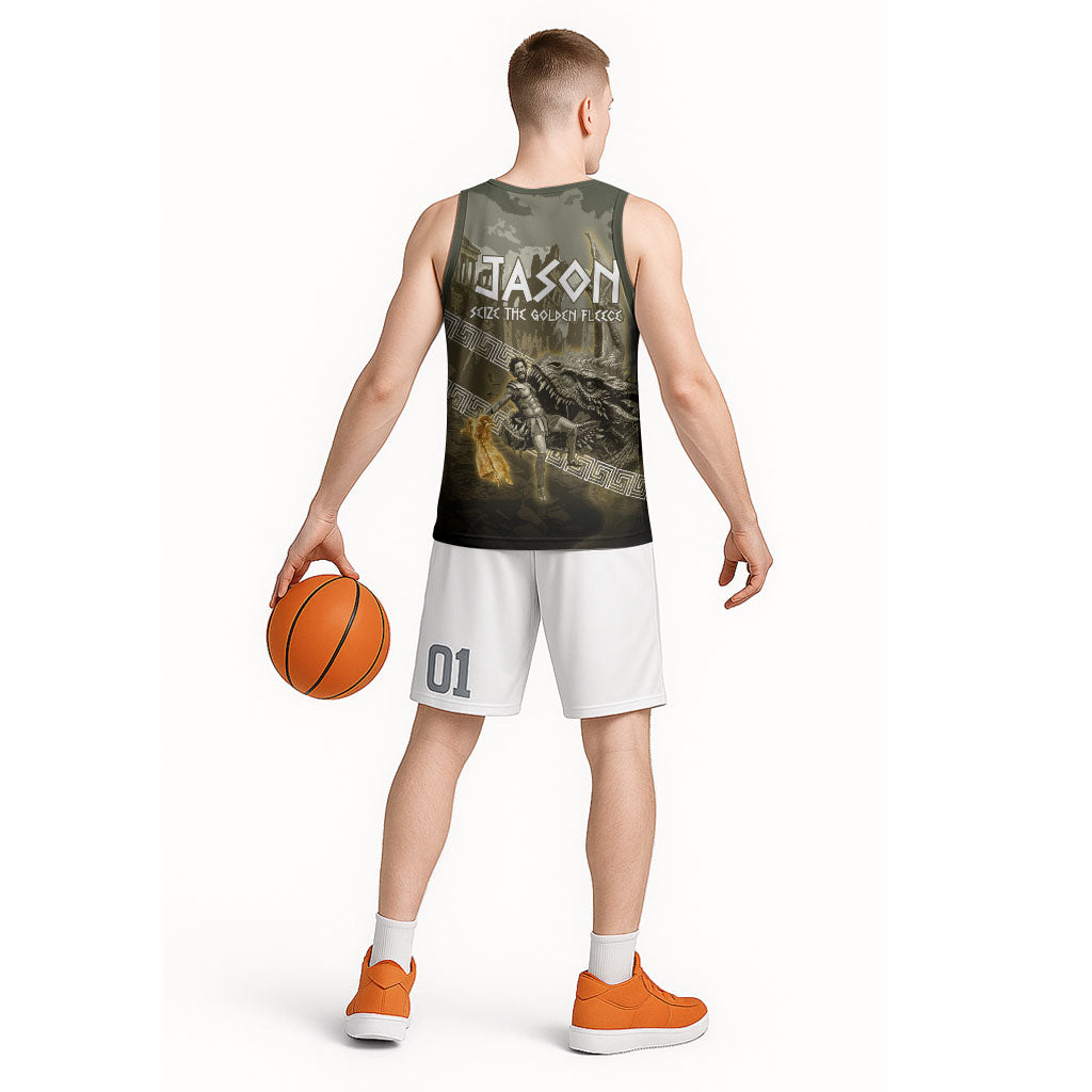 Jason Golden Fleece Seeker Basketball Jersey Ancient Greek Mythology Heroic Warrior Dragon Battle