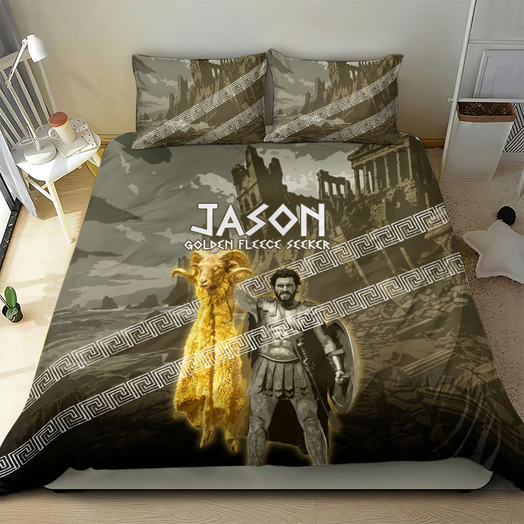 Jason Golden Fleece Seeker Bedding Set Ancient Greek Mythology Heroic Warrior Dragon Battle