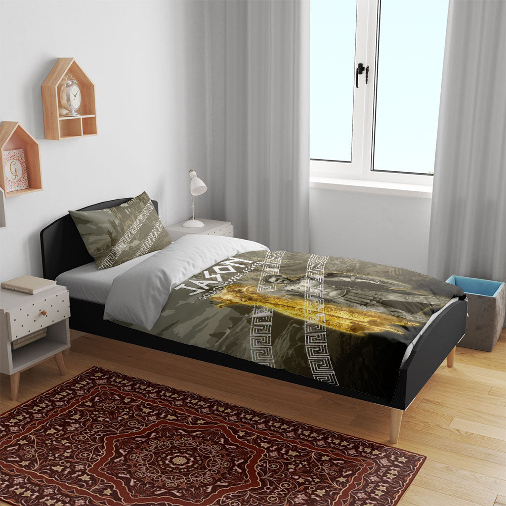 Jason Golden Fleece Seeker Bedding Set Ancient Greek Mythology Heroic Warrior Dragon Battle