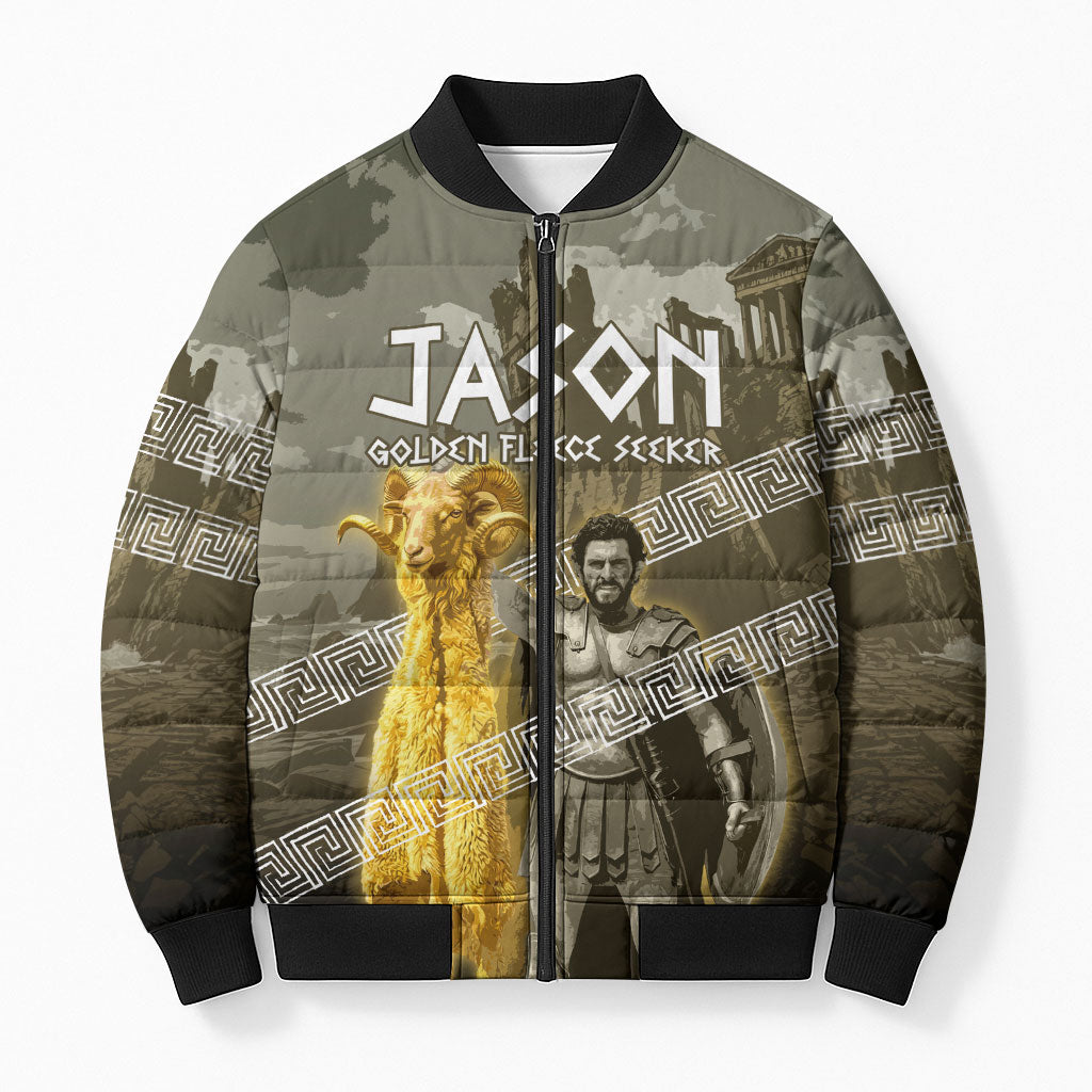 Jason Golden Fleece Seeker Bomber Puffer Jacket Ancient Greek Mythology Heroic Warrior Dragon Battle