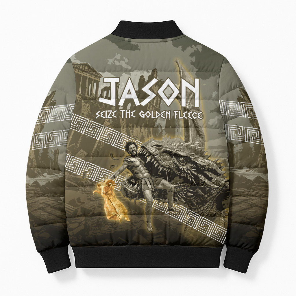 Jason Golden Fleece Seeker Bomber Puffer Jacket Ancient Greek Mythology Heroic Warrior Dragon Battle