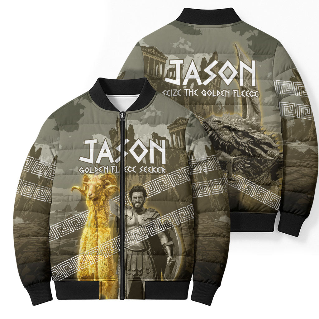 Jason Golden Fleece Seeker Bomber Puffer Jacket Ancient Greek Mythology Heroic Warrior Dragon Battle