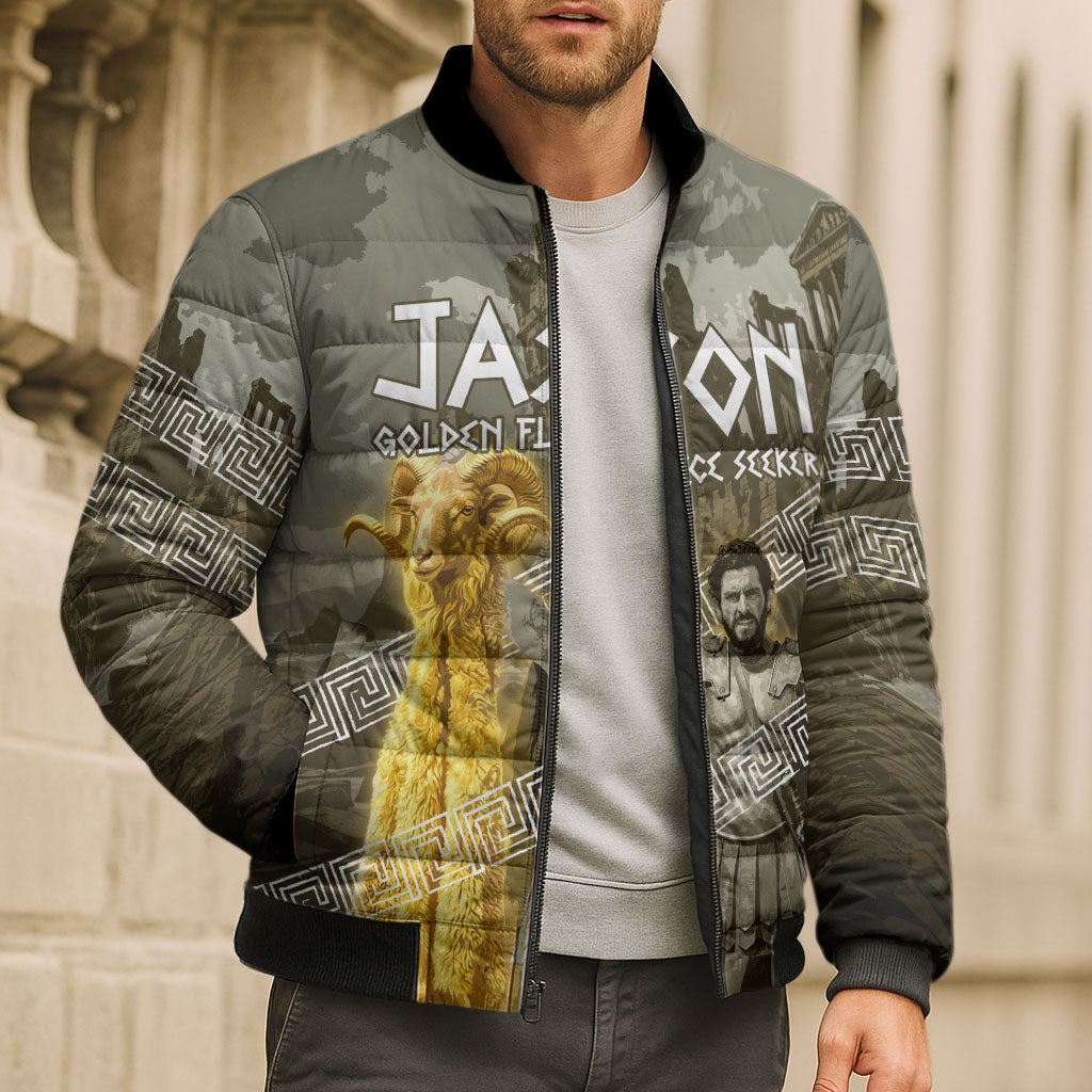 Jason Golden Fleece Seeker Bomber Puffer Jacket Ancient Greek Mythology Heroic Warrior Dragon Battle