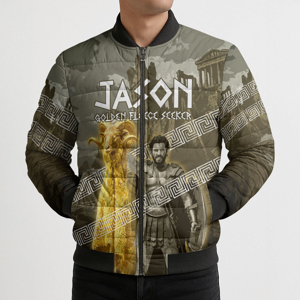 Jason Golden Fleece Seeker Bomber Puffer Jacket Ancient Greek Mythology Heroic Warrior Dragon Battle